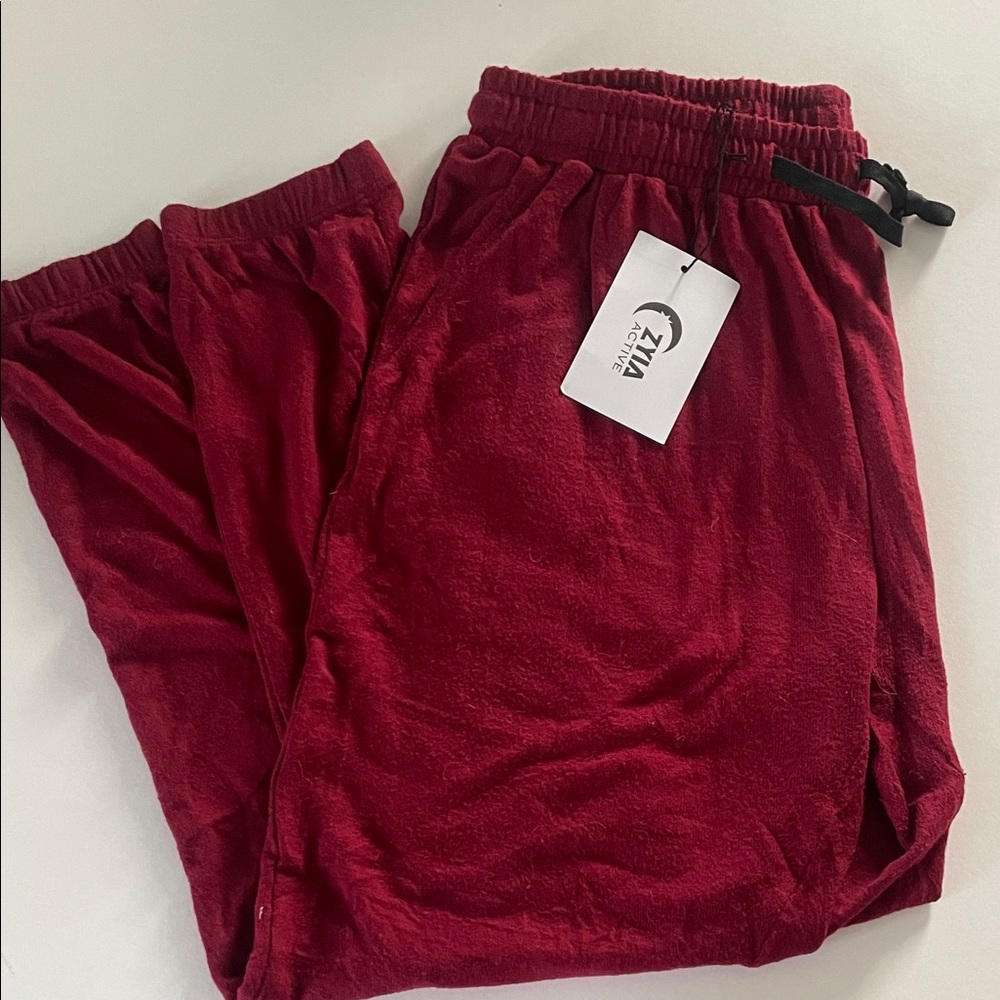 ZYIA Cranberry Lounge Boyfriend Sweats